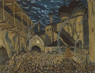 Scenografi for operaen The Pskov Maiden av N. Rimsky-Korsakov, ca.