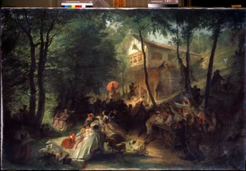 Countryfestival. Maleri av Alexander Yegorovich Baldeman (1826-1869). Olje på lerret