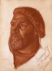 Portrett av arkitekten Leonid Romanovich Sologub 1884-1956, 1933