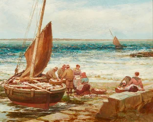 Bringing in the Catch (olje på lerret)