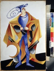 Teaterkostyme til stykket "Romeo og Julie" av William Shakespeare. Gouache d'Alexandra Alexandrovna Exter (1882-1949) 1921 Regionalt M. Vrubel kunstmuseum, Omsk