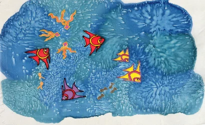 Fish, 1999 (painted silk)