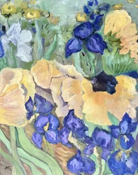 Fargerik blomsterhage