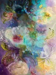Drømmende, blomsterinspirert abstrakt kunst