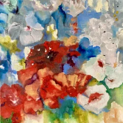 Levende, abstrakte blomster