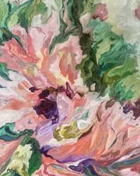 Levende, abstrakt blomstermotiv