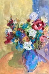 Fargerik blomsterbukett
