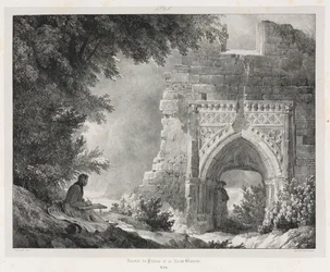 Pittoreske og romantiske reiser i det gamle Frankrike: Ruinene av Palace of the White Queen, 1824.