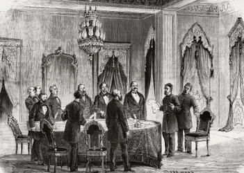 Konstantinopelkonferanse, desember 1876, gravering, Tyrkia