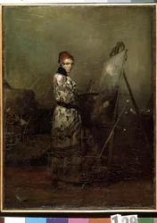 ""Autoportrait"" (selvportrett) Maleri av Alexandre Gabriel Decamps (1803-1860) 1830 Hermitage Museum, Saint Petersburg