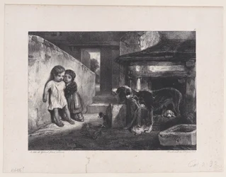 Children Frightened by Snarling Dog, fra serien Hunting Scenes, 1829.