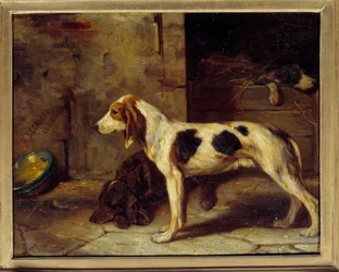 Dogs Brifauts-maleri av Alexandre Gabriel Decamps (1803-1860) 1843 Søn. 0,25x0,32 m