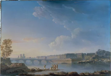 Tournelle-broen, Saint-Louis-øya, Louviers-øya, ca. 1780 (olje på lerret)