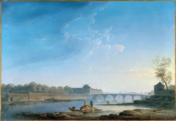 The Quay of the Tuileries and the Pont Royal, ca. 1780 (olje på lerret)