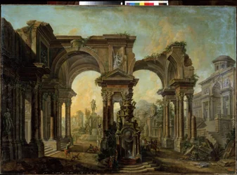 En arkitektonisk utsikt. Maleri av Alexei Ivanovich Belsky (1730-1796). Olje på lerret