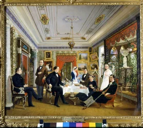 Te-fanen. Maleri av Voloskov Alexey Yakovlevich (1822 - 1882)