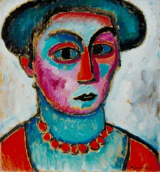 Head of a Woman, ca. 1912 (olje på komposisjonstavle)