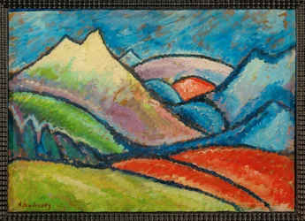 Landskap Oberstdorf (maleri på lerret)