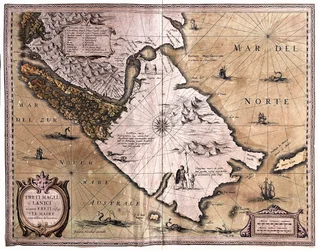 Magellanstredet, Tierra del Fuego, av A.H. Jaillot i #39;Atlas Français#39; - Paris