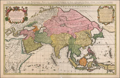 1692 kart over Asia av Hubert Jaillot