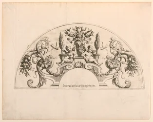 Vifteblader, femte og sjette plate av settet, "Divers Desseins de grands Eventtails, Encrans, et autres Ornamens, invented et engraved par Nicolas Loire"