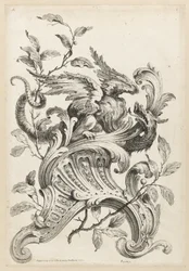 Winged Griffon på en Rocaille Bracket, fra Premiere Partie Diverse Ornements