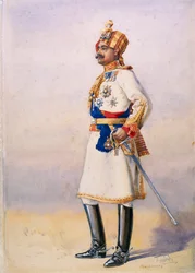 Ære oberst H.H. Maharaja Sir Ganja Singh, Bahadur fra Bikaner, illustrasjon for 