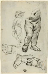 Skisser av Putti (recto); Studie for ornament (verso)