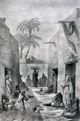 A Street of Almees egyptiske dansende jenter, Egypt, 1872