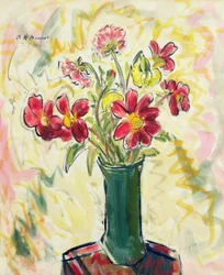 Blomster i en grønn vase