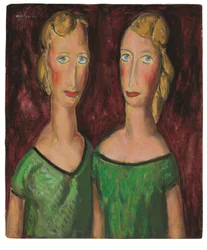 Two Sisters in Green, ca. 1920-tallet (olje om bord)