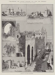 Carcassonne, den gamle bolverksbyen nær Pyreneene
