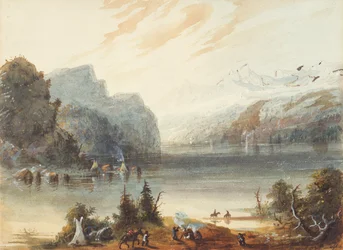 Chain Lake i Rocky Mountains, ca. 1837 (blyant, akvarell og gouache på papir)