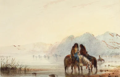 Indiske kvinner, Shoshones, ca. 1837 (akvarell på papir)
