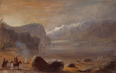 Lake, Wind River Range, ca. 1837 (blyant, akvarell og gouache på papir)