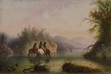 Elvescene - Vanning av hester