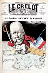 Den siste tanken på Garibaldi. Karikatur i Le bell