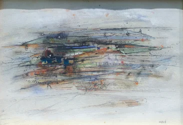Komposisjon, begynnelsen av 1950-tallet (akvarell på papir)