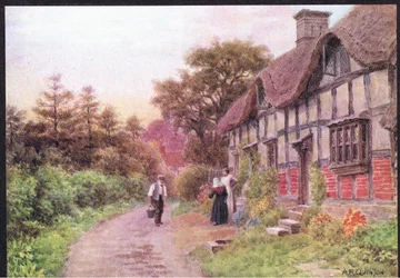 Evening, Elmley Castle, Worcester, fra The Cottages and the Village Life of Rural England utgitt av Dent & Sons Limited