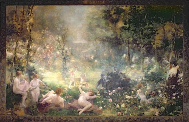 The Joys of Life: blomster, kvinner, musikk (veggmaleri)