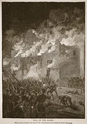Fall of the Alamo, fra en bokpub. 1896 (gravering)