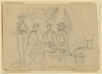 The three princes, camp at Yorktown, April 5th-May 4th 1862 (pencil on paper)