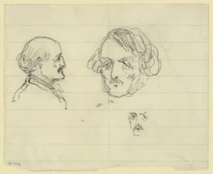 Tre bysteportretter, inkludert Benjamin Butler