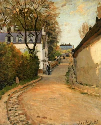 Rue de la Princesse, Louveciennes, ser nordover, ca. 1873 (olje på lerret)