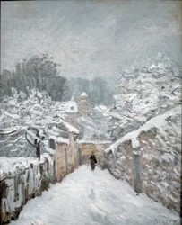 Snø på Louveciennes. Olje på lerret