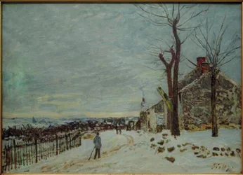 Snøvær ved Veneux-Nadon