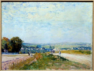 Utsikt over chemin de Montbuisson til Louveciennes Maleri av Alfred Sisley (1839-1899) 1800-tallet Søn. 0,46x0,61 m Paris, Orangerie-museet