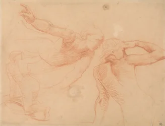 Studie av tre figurer i bevegelse