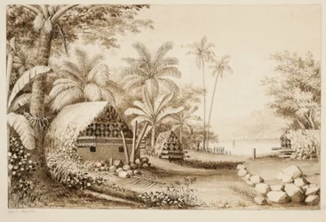 Graver på Muthuata Island, Fiji (wc på papir)