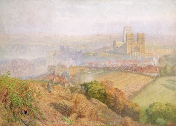 Durham, Misty med Colliery Smoke